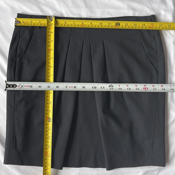 Esprit Tulip-Shaped Skirt With Front Pleats Thin Stripes Navy Blue Grey Size 8 - Picture 5 of 15